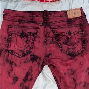 True religion jeans red with black fade with tag